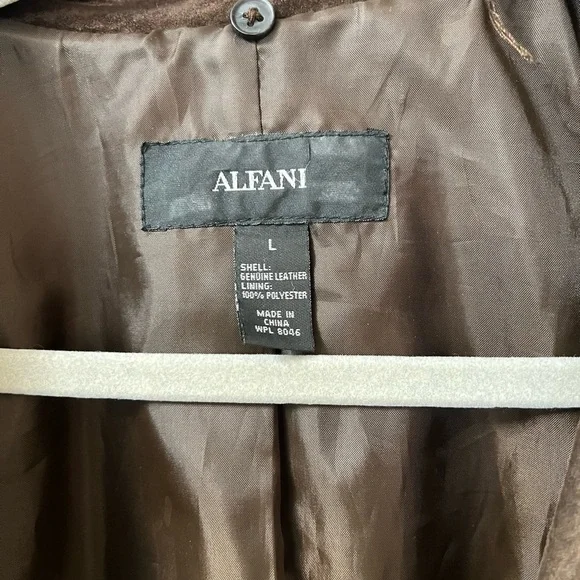 Alfani Dark Brown Leather Jacket - Picture 2 of 2